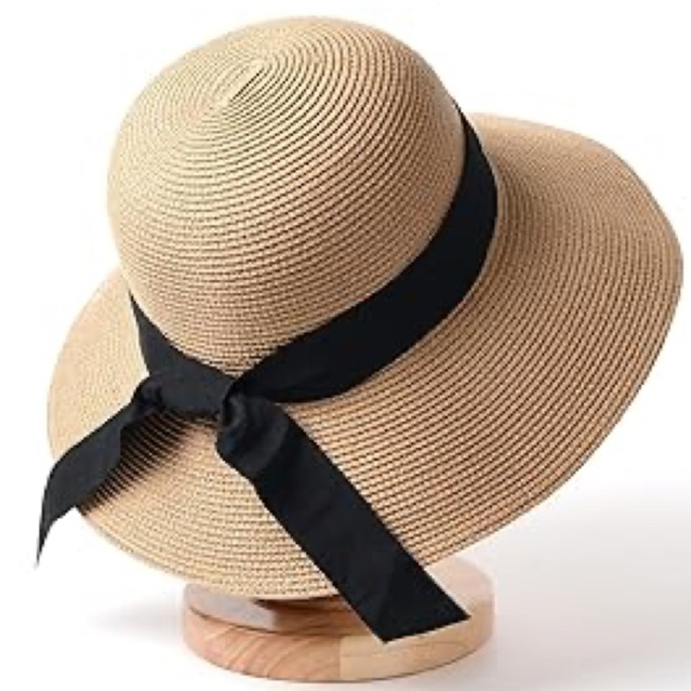 FURTALK Beach Sun Straw Hat UV UPF50 Travel Foldable Brim Summer UV Hat | L